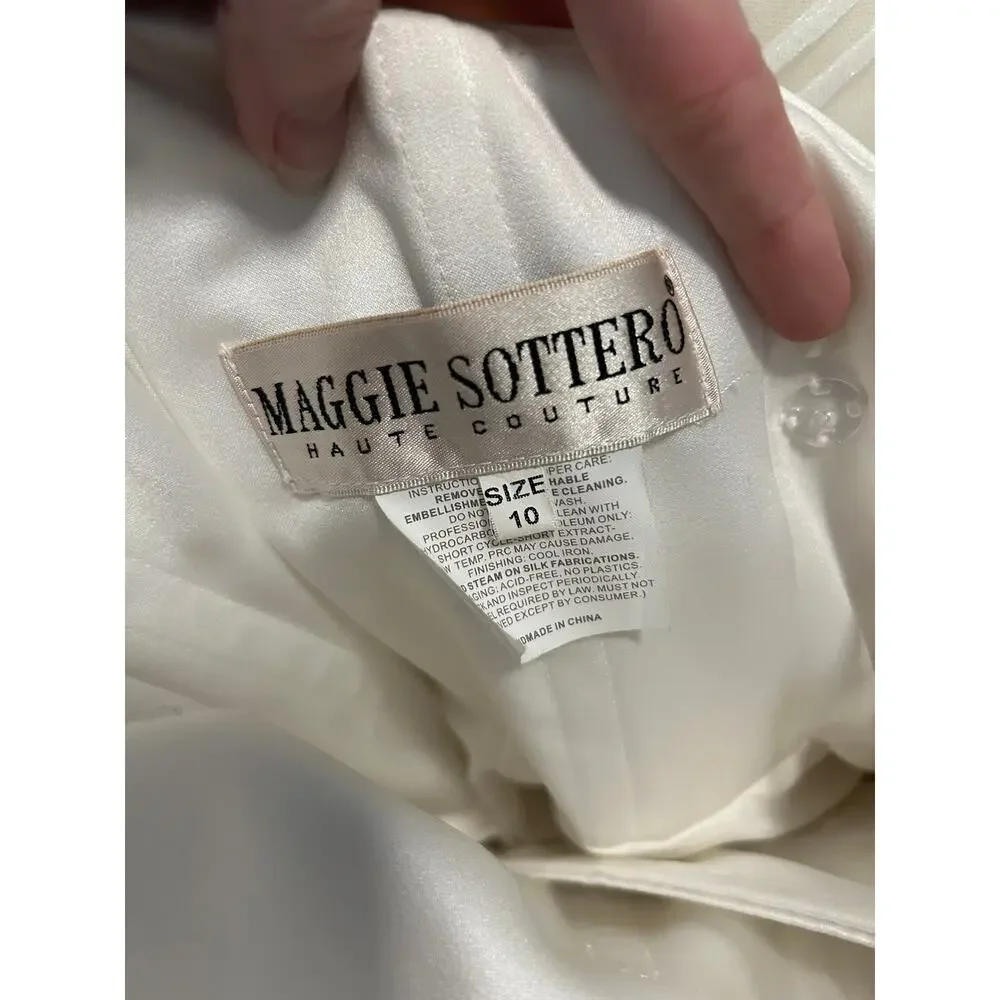 Maggie Sottero Chloe Wedding Dress Sweet Heart Ball Gown Lace Tulle Ivory 10 NWT - Picture 10 of 11